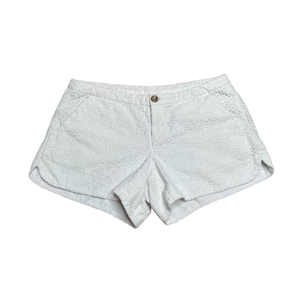LILLY PULITZER Adie Short - Pop the Bubbly Eyelet 4" White Size 2